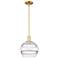 Arcadia Rochester 10"W Gold Stem Hung Mini Pendant w/ Clear Shade