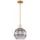 Arcadia Rochester 10"W Gold Stem Mini Pendant w/ Light Smoke Shade