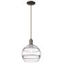 Arcadia Rochester 10"W Oiled Bronze Cord Mini Pendant w/ Clear Shade