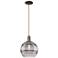 Arcadia Rochester 10"W Oiled Bronze Cord Pendant w/ Light Smoke Shade