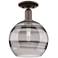 Arcadia Rochester 10"W Oiled Bronze Semi-Flush w/ Light Smoke Shade