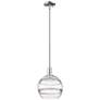 1_Arcadia Rochester 10"W Polished Nickel Stem Pendant w/ Clear Shade