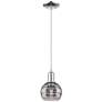 Arcadia Rochester 6"W Chrome Cord Mini Pendant w/ Light Smoke Shade