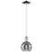 Arcadia Rochester 6"W Chrome Cord Mini Pendant w/ Light Smoke Shade