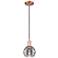 Arcadia Rochester 6"W Copper Cord Mini Pendant w/ Light Smoke Shade
