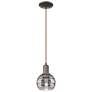 Arcadia Rochester 6"W Oiled Bronze Cord Pendant w/ Light Smoke Shade