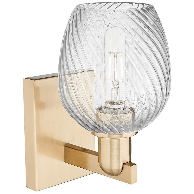 Image 2 Arcadia Salina 11"H Bronze Sconce w/ Clear Spiral Fluted Shade more views