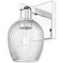 1_Arcadia Salina 11"H Chrome Sconce w/ Clear Spiral Fluted Shade