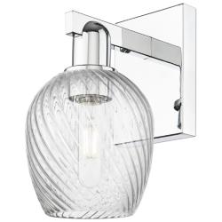 Arcadia Salina 11"H Chrome Sconce w/ Clear Spiral Fluted Shade