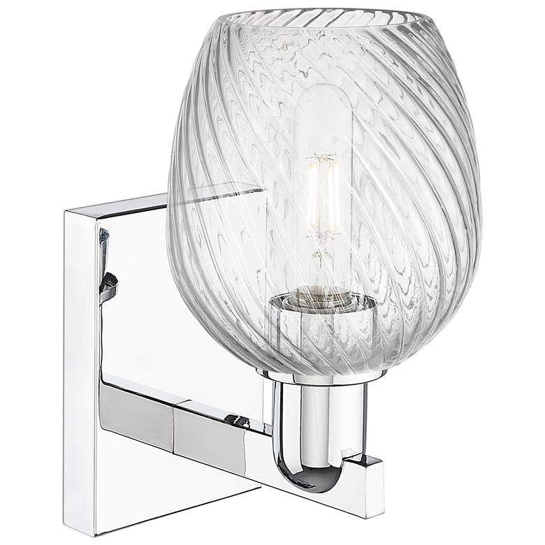 Image 2 Arcadia Salina 11"H Chrome Sconce w/ Clear Spiral Fluted Shade more views