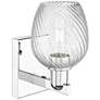 2_Arcadia Salina 11"H Chrome Sconce w/ Clear Spiral Fluted Shade more views