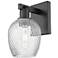Arcadia Salina 11"H Matte Black Sconce With Clear Spiral Fluted Shade