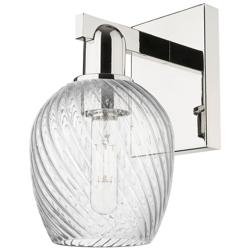 Arcadia Salina 11"H Polished Nickel Sconce w/ Fluted Shade