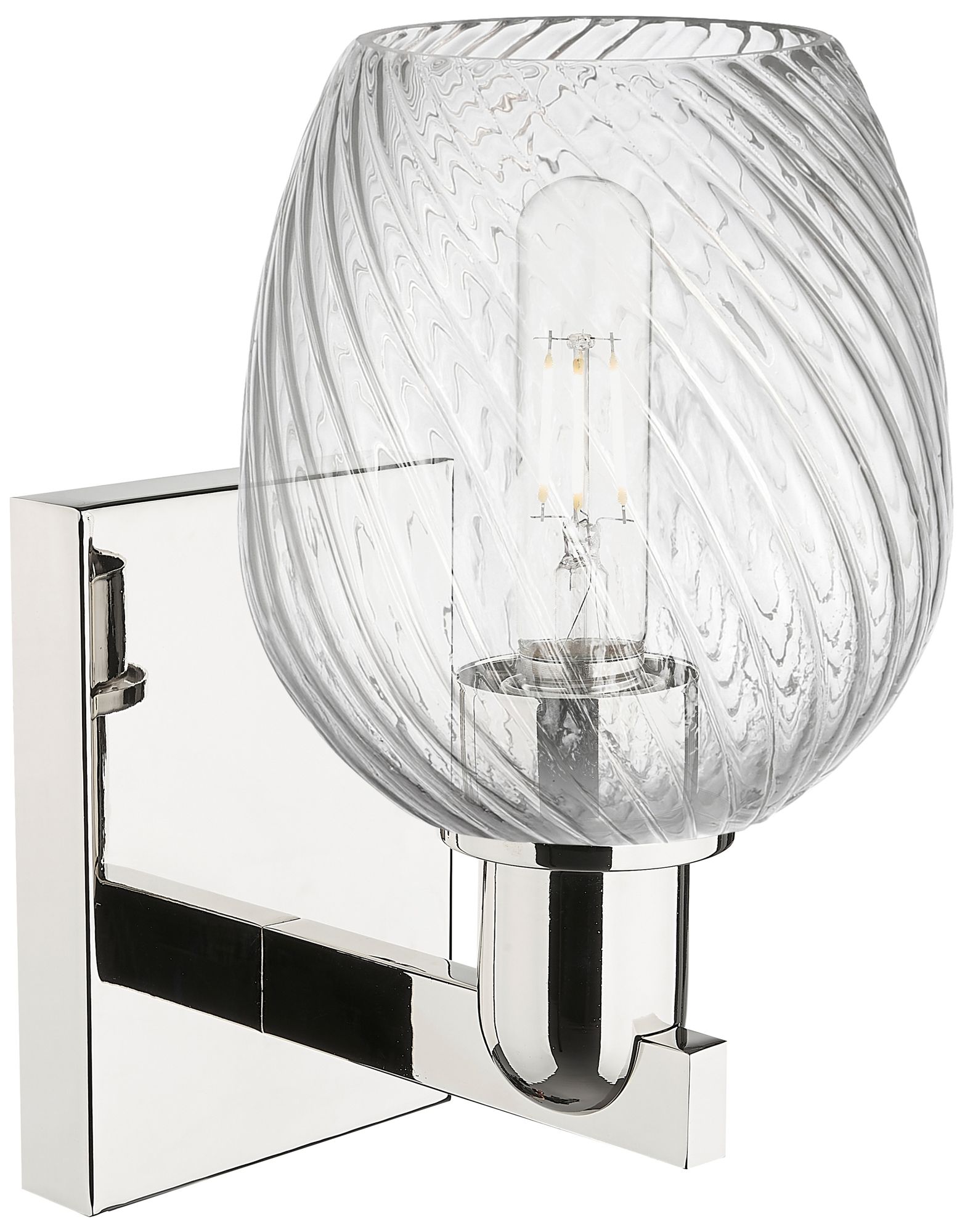 Image 2 Arcadia Salina 11"H Polished Nickel Sconce w/ Fluted Shade more views