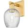 Arcadia Salina 11"H Satin Gold Sconce With Clear Spiral Fluted Shade