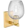 2_Arcadia Salina 11"H Satin Gold Sconce With Clear Spiral Fluted Shade more views