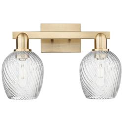 Arcadia Salina 17"W 2 Light Bronze Bath Light w/ Fluted Shade