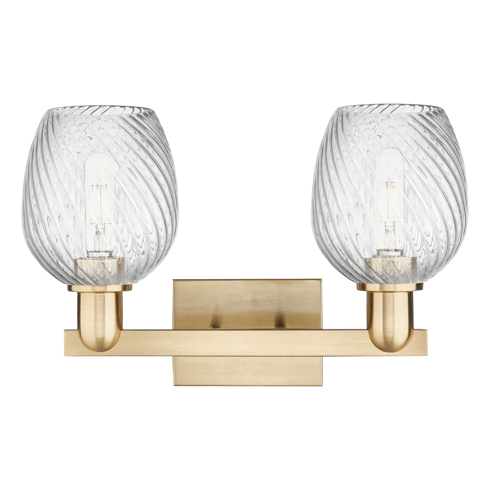 Image 2 Arcadia Salina 17"W 2 Light Bronze Bath Light w/ Fluted Shade more views