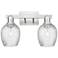 Arcadia Salina 17"W 2 Light Brushed Nickel Bath Light w/ Fluted Shade