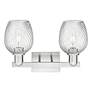 Arcadia Salina 17"W 2 Light Brushed Nickel Bath Light w/ Fluted Shade