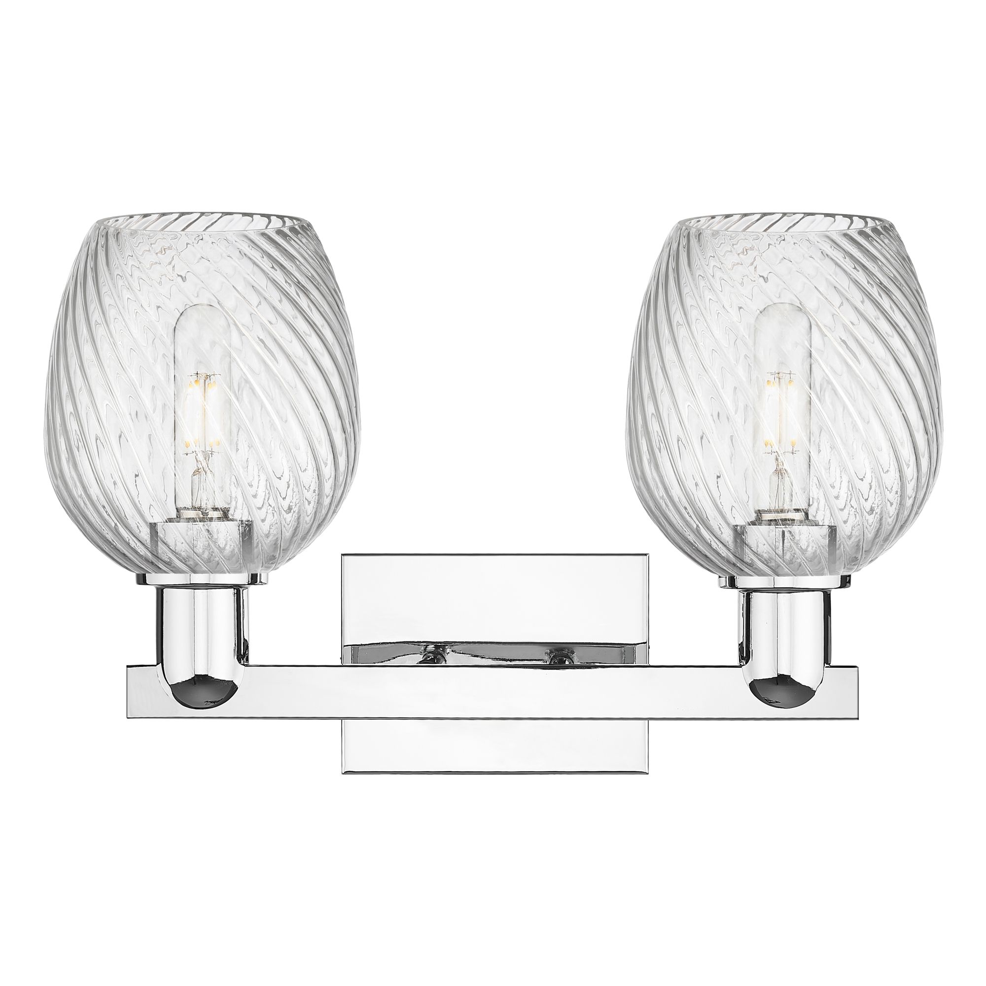 Image 2 Arcadia Salina 17"W 2 Light Chrome Bath Light w/ Fluted Shade more views