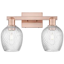 Arcadia Salina 17"W 2 Light Copper Bath Light w/ Fluted Shade