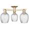 Arcadia Salina 23"W 3 Light Bronze Semi.Flush Mount w/ Fluted Shade