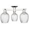 Arcadia Salina 23"W 3 Light Polished Nickel Semi-Flush w/ Fluted Shade