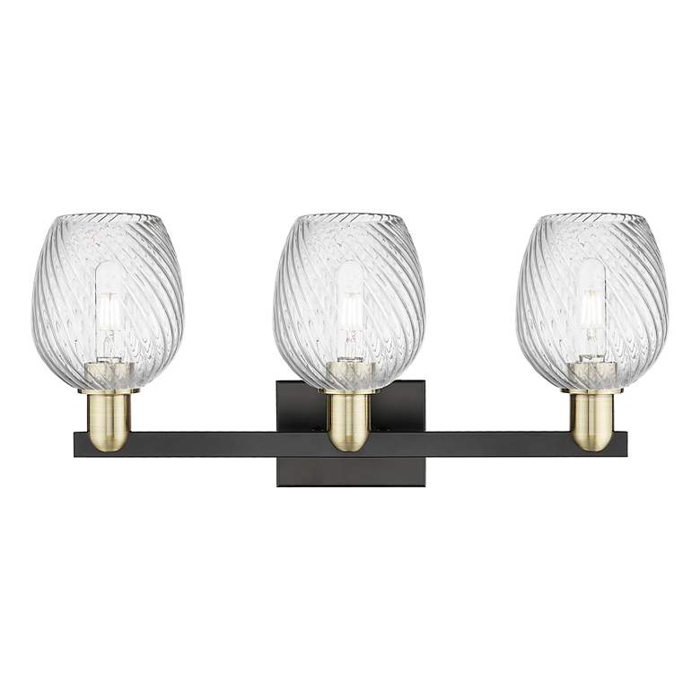 Image 2 Arcadia Salina 25"W 3 Light Black Brass Bath Light w/ Fluted Shade more views