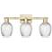 Arcadia Salina 25"W 3 Light Brass Bath Light w/ Fluted Shade