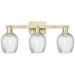 Arcadia Salina 25"W 3 Light Brass Bath Light w/ Fluted Shade