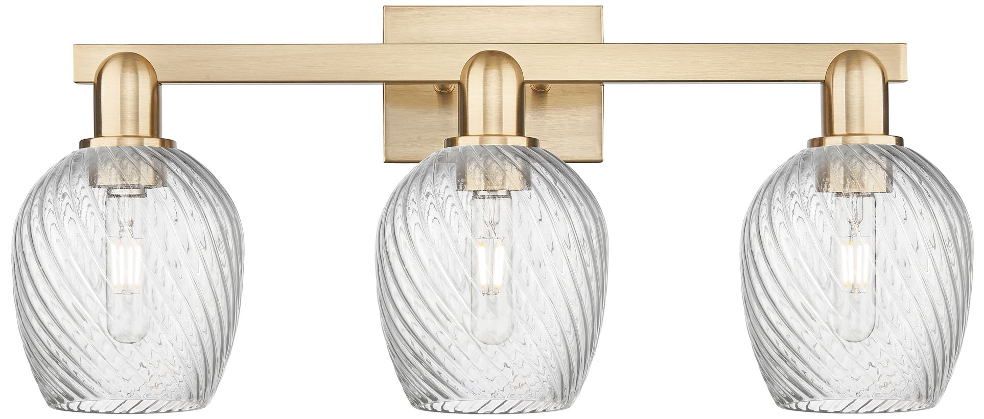 Arcadia Salina 25"W 3 Light Bronze Bath Light w/ Fluted Shade