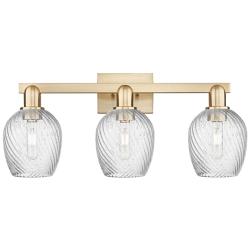 Arcadia Salina 25"W 3 Light Bronze Bath Light w/ Fluted Shade