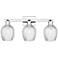 Arcadia Salina 25"W 3 Light Chrome Bath Light w/ Fluted Shade