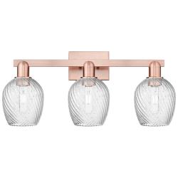Arcadia Salina 25"W 3 Light Copper Bath Light w/ Fluted Shade