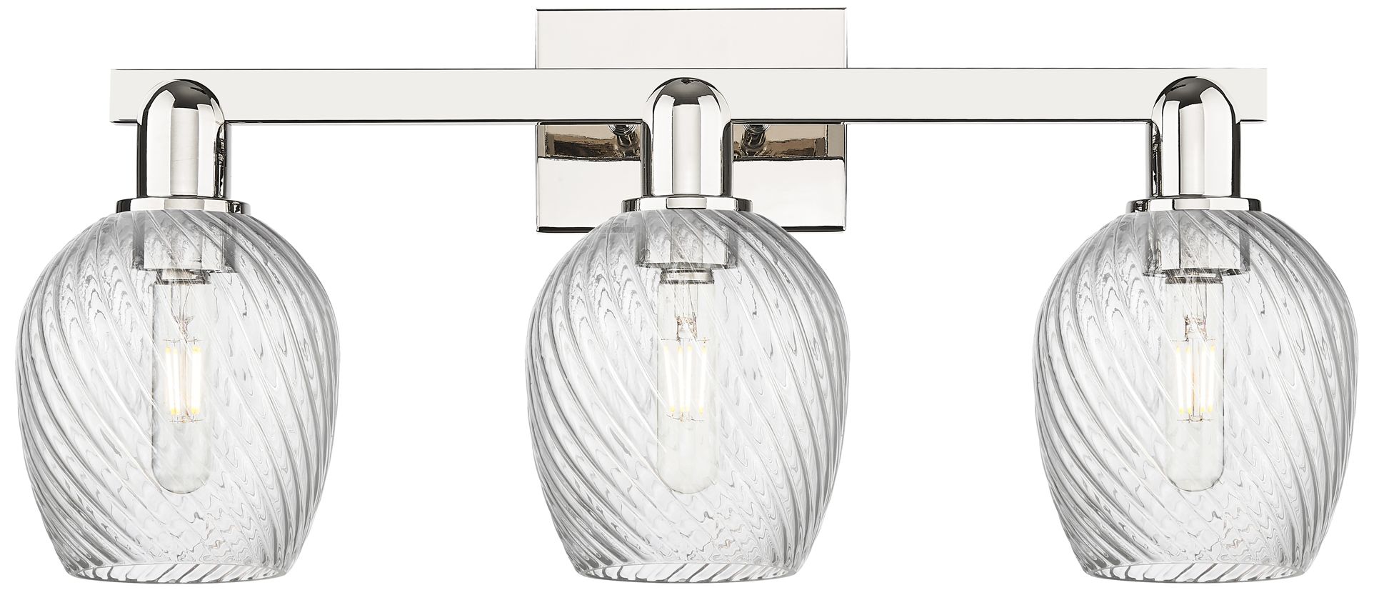 Arcadia Salina 25"W 3 Light Polished Nickel Bath Light w/ Fluted Shade
