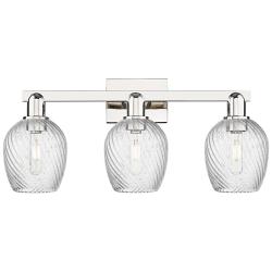 Arcadia Salina 25"W 3 Light Polished Nickel Bath Light w/ Fluted Shade