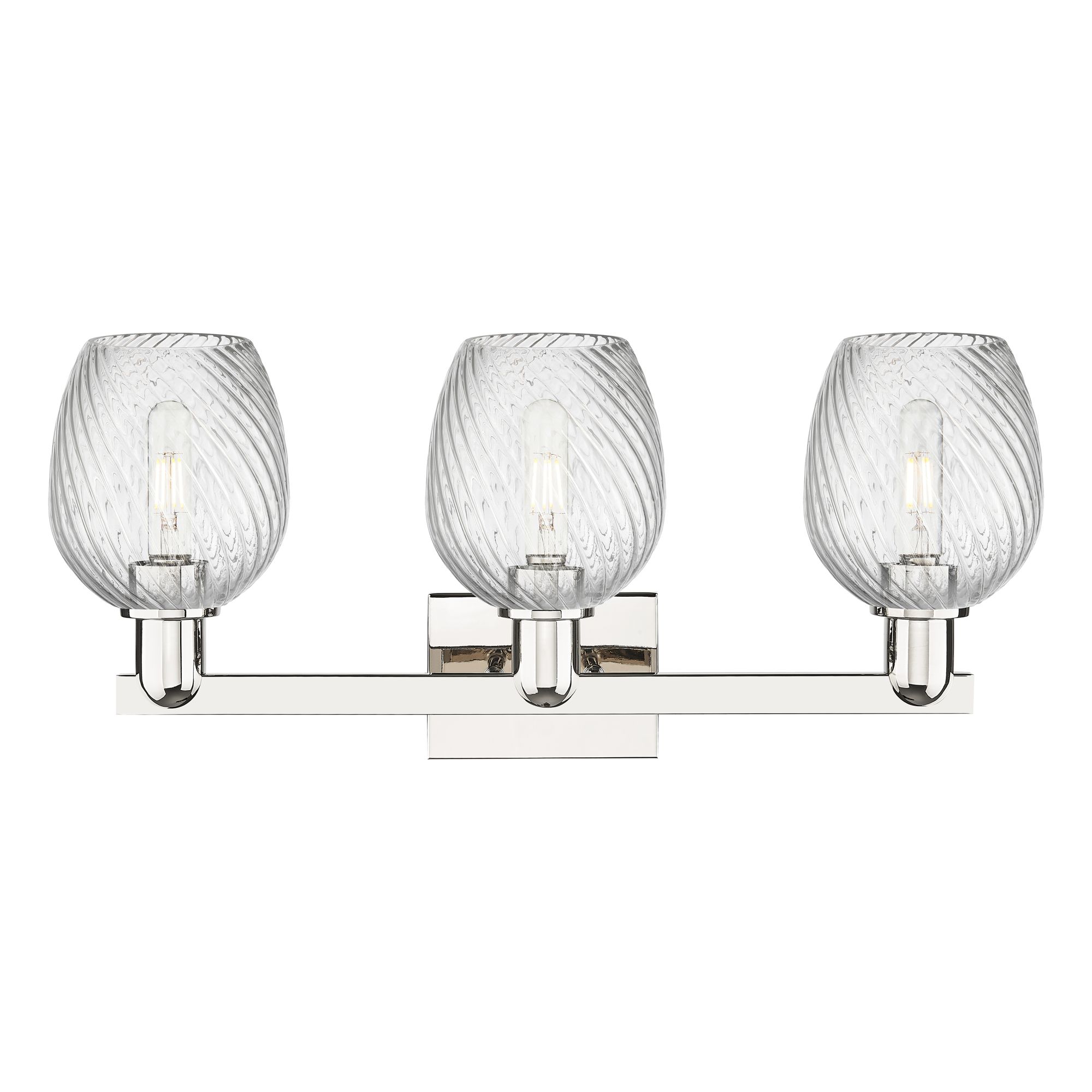 Image 2 Arcadia Salina 25"W 3 Light Polished Nickel Bath Light w/ Fluted Shade more views