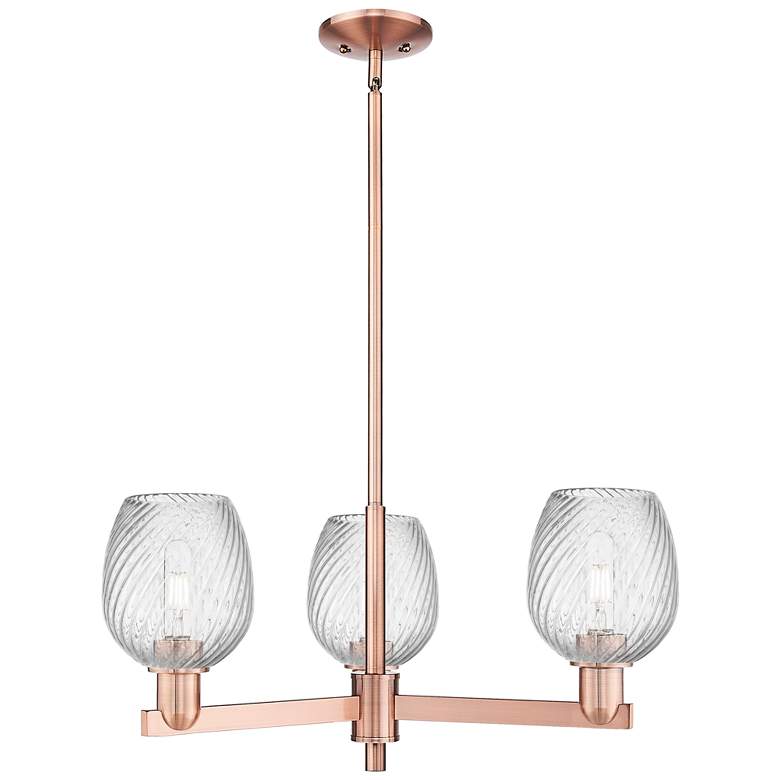Image 1 Arcadia Salina 28"W 3 Light Copper Stem Chandelier w/ Fluted Shade