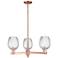 Arcadia Salina 28"W 3 Light Copper Stem Chandelier w/ Fluted Shade