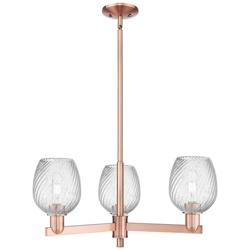 Arcadia Salina 28"W 3 Light Copper Stem Chandelier w/ Fluted Shade