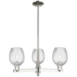 Arcadia Salina 28"W 3-Lt Polished Nickel Stem Chandelier w/ Fluted Shade