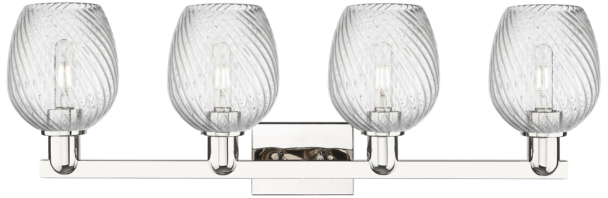 Image 2 Arcadia Salina 33"W 4 Light Polished Nickel Bath Light w/ Fluted Shade more views