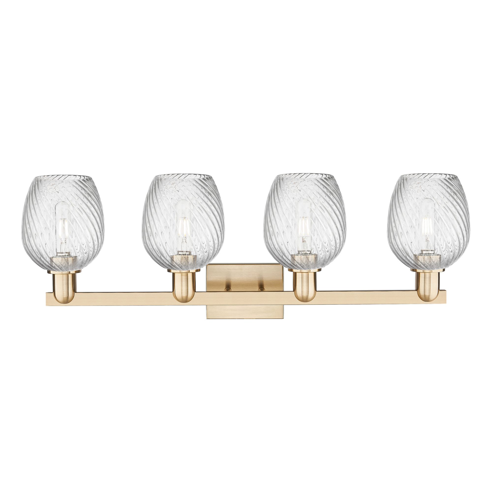 Image 2 Arcadia Salina 33"W 4 Light Bronze Bath Light w/ Fluted Shade more views