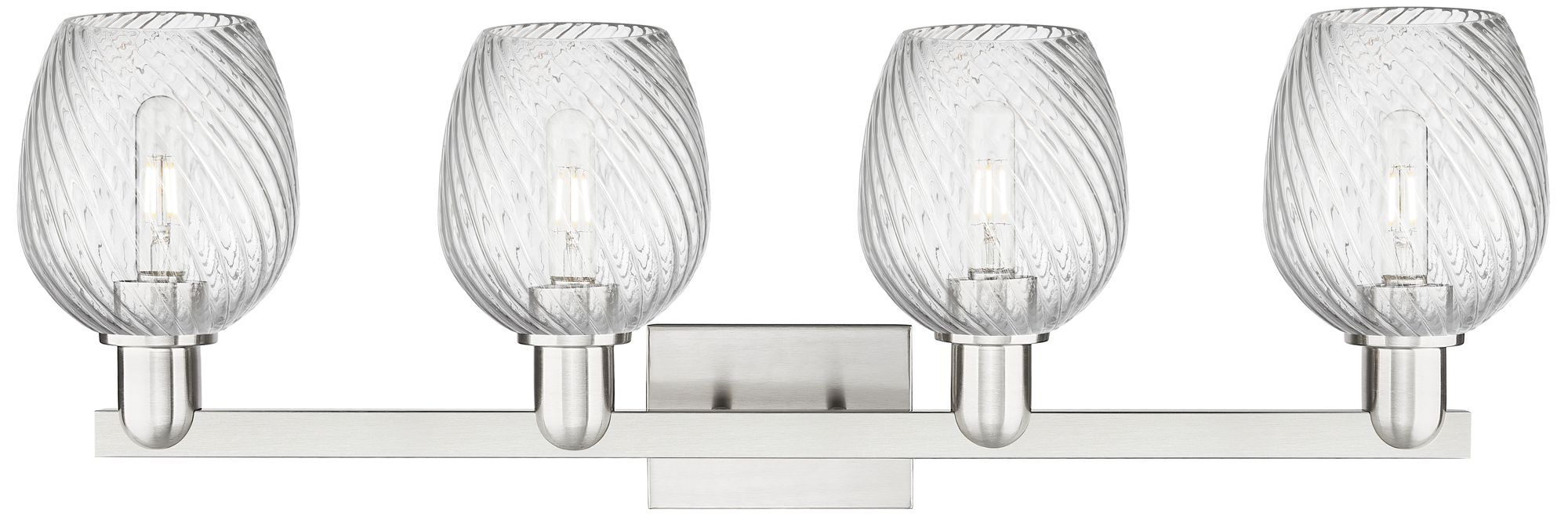 Image 2 Arcadia Salina 33"W 4 Light Brushed Nickel Bath Light w/ Fluted Shade more views