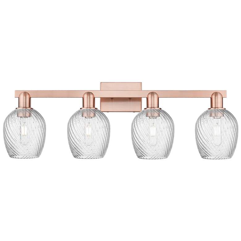 Image 1 Arcadia Salina 33"W 4 Light Copper Bath Light w/ Fluted Shade