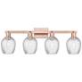 1_Arcadia Salina 33"W 4 Light Copper Bath Light w/ Fluted Shade
