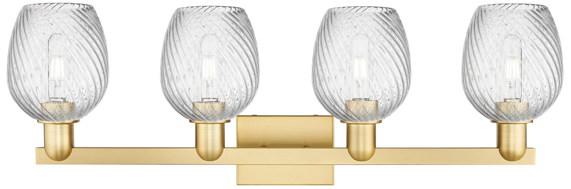 Image 2 Arcadia Salina 33"W 4 Light Gold Bath Light w/ Fluted Shade more views