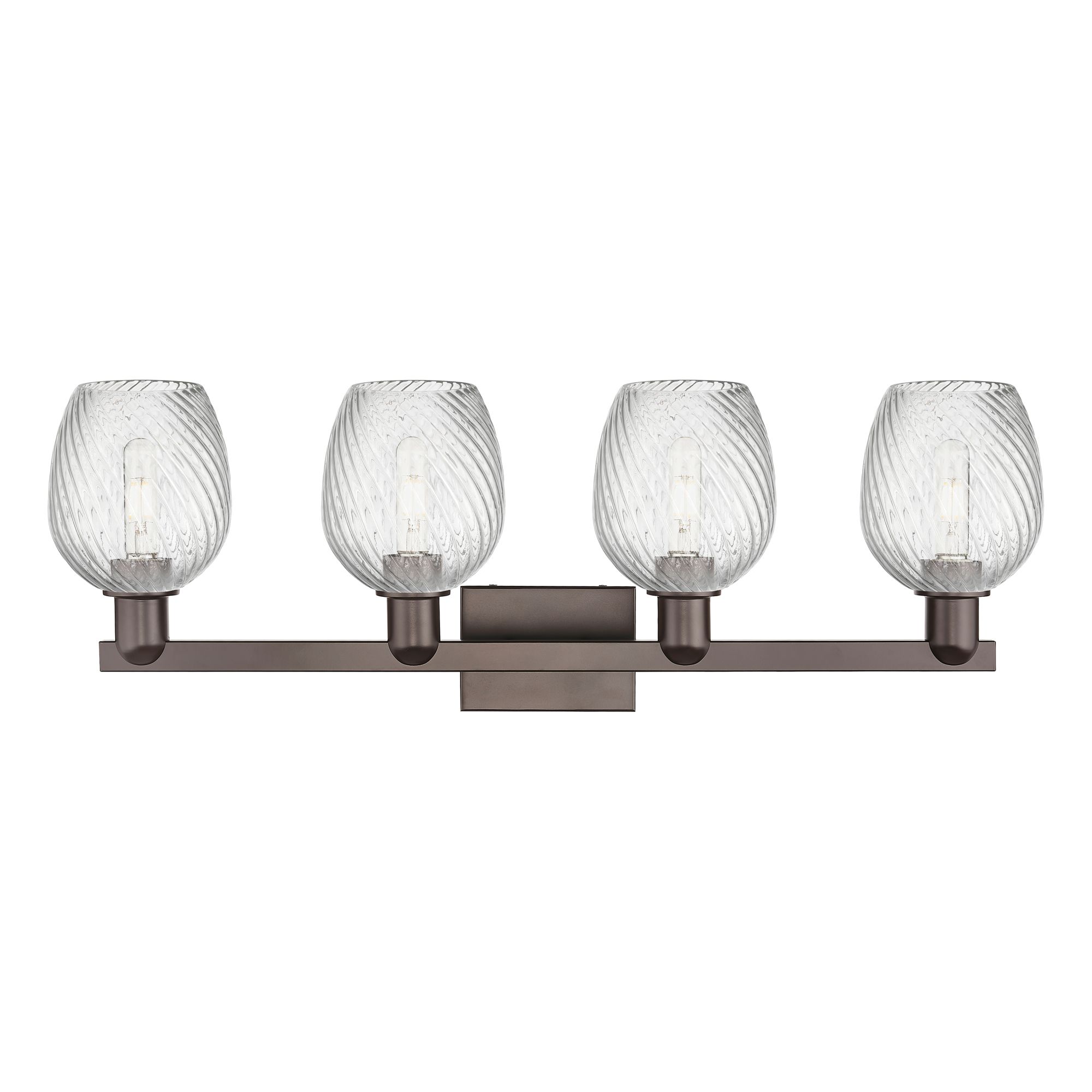 Image 2 Arcadia Salina 33"W 4 Light Oiled Bronze Bath Light w/ Fluted Shade more views