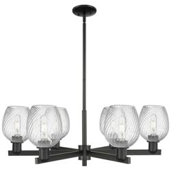Arcadia Salina 36"W 6 Light Black Stem Chandelier w/ Fluted Shade
